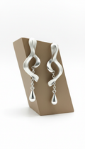 Sculptural Drop Silver Earrings