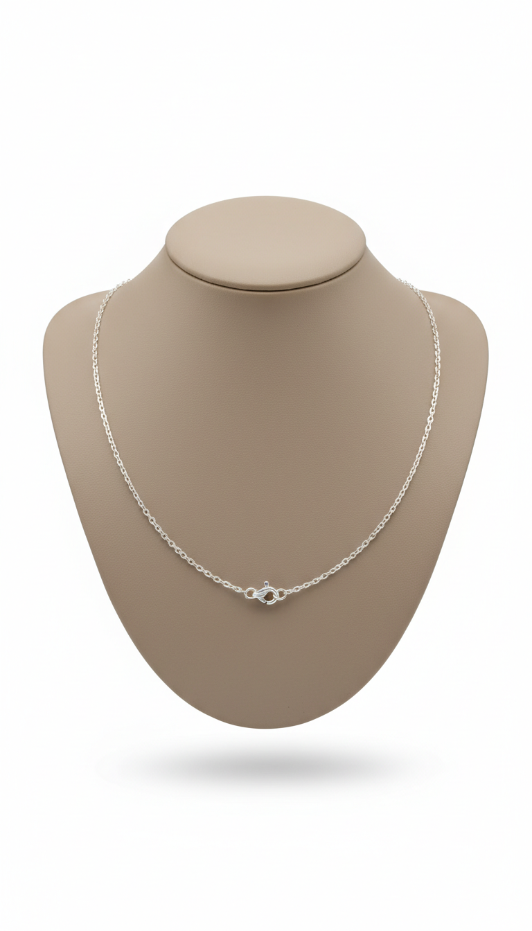 Matte Finish Silver Chain Necklace